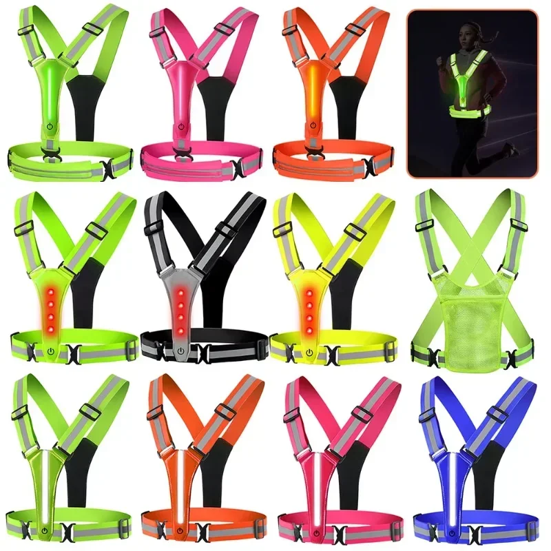 Running Gear Night - Светоотражающий жилет с LED-подсветкой для бега,