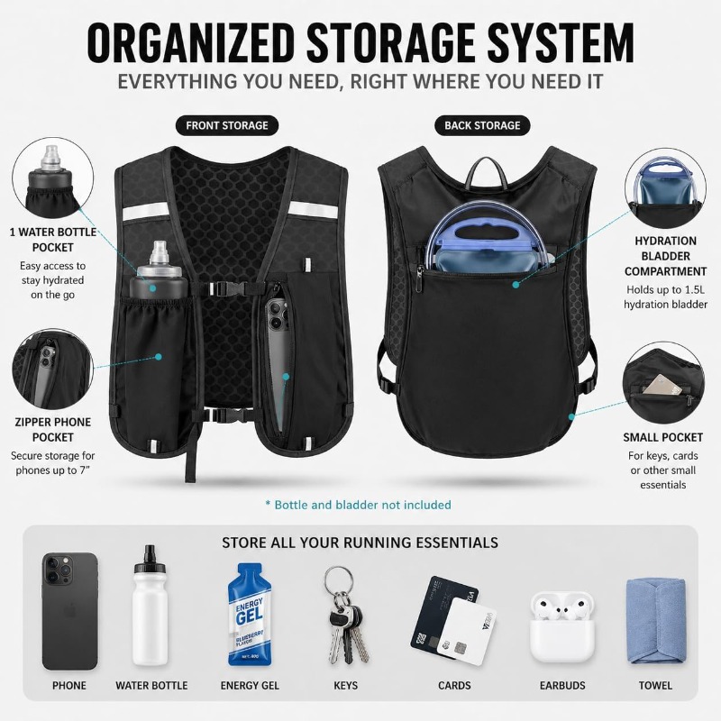 Светоотражающий легкий жилет д – обзор и цена Running Gear Storage