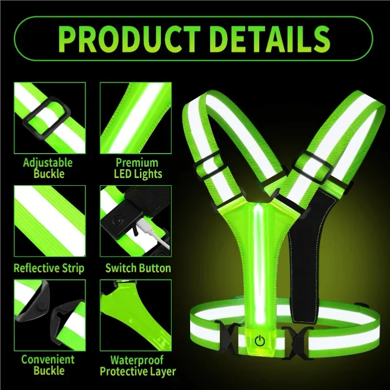 Светоотражающий жилет с LED-по – обзор и цена Running Gear Night